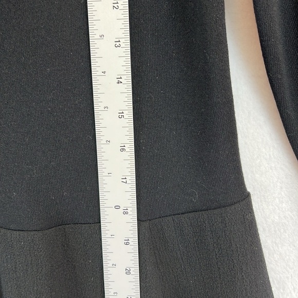 Vince Beautiful Midi Dress Size L Black Fit/Flare Long Sleeve V-Neck Like New - Picture 10 of 12